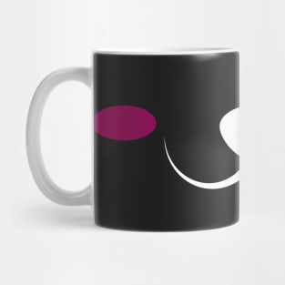 Cute Shy cat Face With Pink Heart Nose Mug